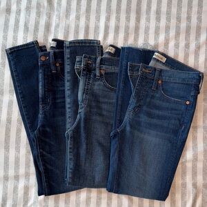 Madewell 26 Bundle Lot of 3 Skinny Straight Leg Jeans